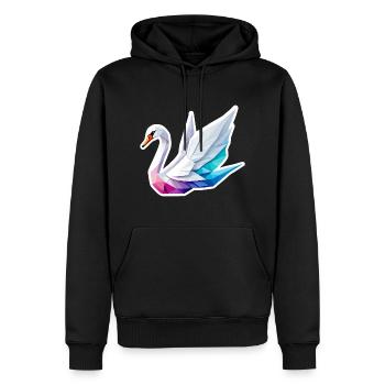 Schwan Origami Illustration - Männer Premium Bio Hoodie - Schwarz - Vorne - Nico (187cm)