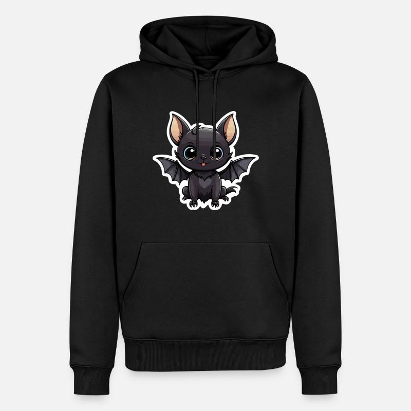 Illustration mignonne de chauve-souris - Sweat à capuche Premium bio Homme - noir