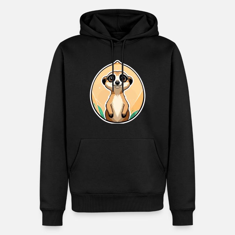 Erdmännchen Niedlich Illustration - Männer Premium Bio Hoodie - Schwarz