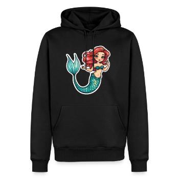 Mermaid Fantasy Illustration - Men’s Premium Organic Hoodie - black - Front - Nico (187cm)