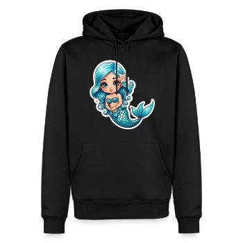 Mermaid fantasy illustration - Men’s Premium Organic Hoodie - black - Front - Nico (187cm)