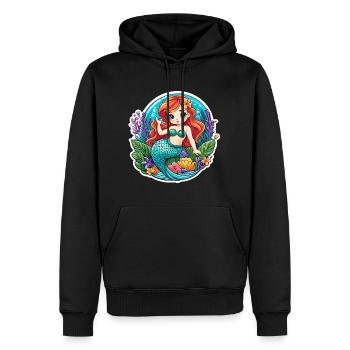 Mermaid fantasy illustration - Men’s Premium Organic Hoodie - black - Front - Nico (187cm)