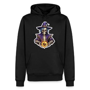 Skeleton Magician Fantasy Illustration - Men’s Premium Organic Hoodie - black - Front - Nico (187cm)