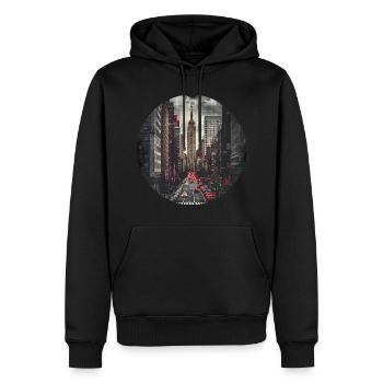 New York City NYC USA Amerika Stadt Skyline Retro - Männer Premium Bio Hoodie - Schwarz - Vorne - Nico (187cm)