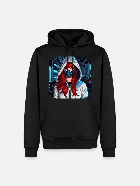 Fille cyberpunk cool V - Sweat à capuche Premium bio Homme - noir