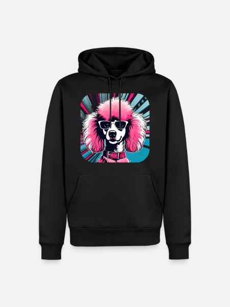 Cute Pink Pop Art Poodle - Men’s Premium Organic Hoodie - black