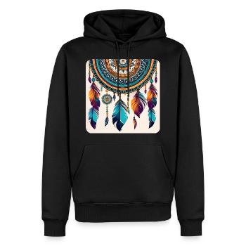 Spiritueller Traumfänger - Männer Premium Bio Hoodie - Schwarz - Vorne - Nico (187cm)