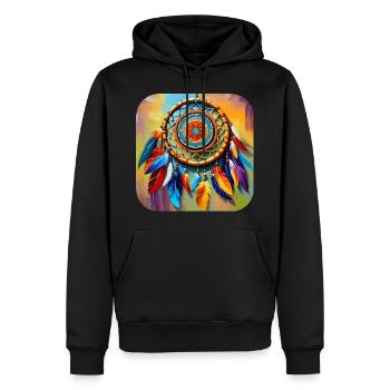 Spiritueller Traumfänger - Männer Premium Bio Hoodie - Schwarz - Vorne - Nico (187cm)