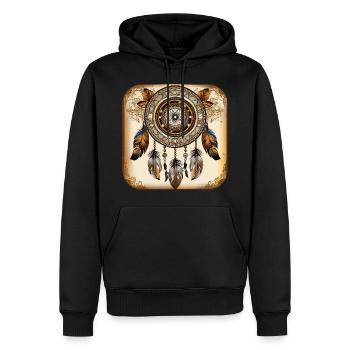 Spiritueller Traumfänger - Männer Premium Bio Hoodie - Schwarz - Vorne - Nico (187cm)