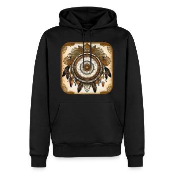 Spiritueller Traumfänger - Männer Premium Bio Hoodie - Schwarz - Vorne - Nico (187cm)