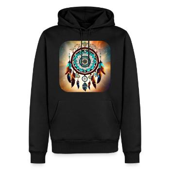 Spiritueller Traumfänger - Männer Premium Bio Hoodie - Schwarz - Vorne - Nico (187cm)