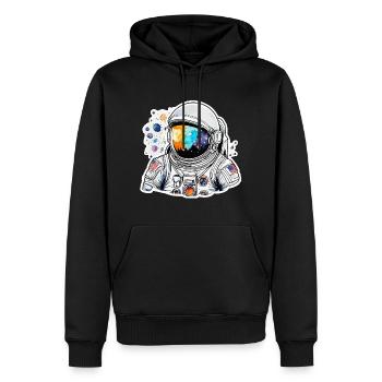 Aquarelle d’astronaute Aquarelle - Sweat à capuche Premium bio Homme - noir - Devant - Nico (187cm)