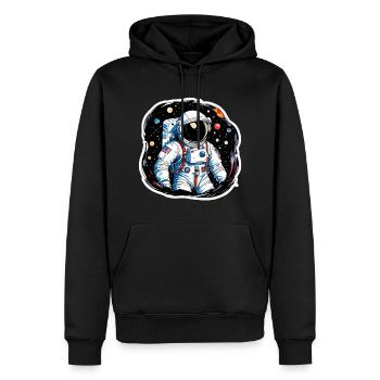Aquarelle d’astronaute Aquarelle - Sweat à capuche Premium bio Homme - noir - Devant - Nico (187cm)