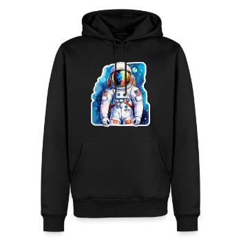 Aquarelle d’astronaute Aquarelle - Sweat à capuche Premium bio Homme - noir - Devant - Nico (187cm)