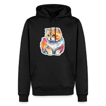 Scottish Fold Schottische Faltohrkatze - Männer Premium Bio Hoodie - Schwarz - Vorne - Nico (187cm)