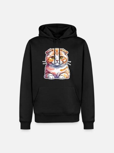 Scottish Fold Scottish Fold-Eared Cat - Men’s Premium Organic Hoodie - black