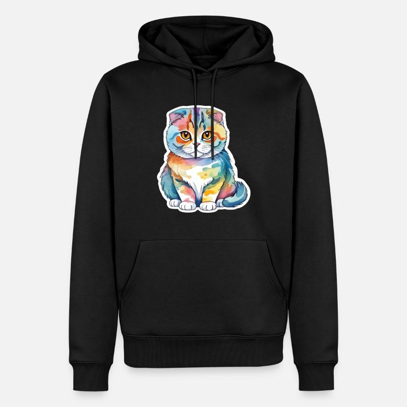 Scottish Fold Scottish Fold-Eared Cat - Men’s Premium Organic Hoodie - black