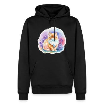 Perserkatze Wasserfarben - Männer Premium Bio Hoodie - Schwarz - Vorne - Nico (187cm)