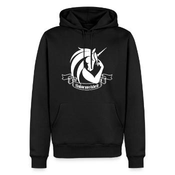 Saggezza dell'unicorno - Felpa con cappuccio ecologica premium da uomo - nero - Fronte - Nico (187cm)