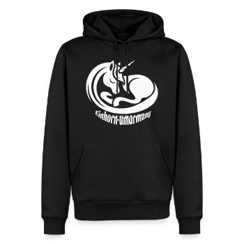 Einhornumarmung - Männer Premium Bio Hoodie - Schwarz - Vorne - Nico (187cm)