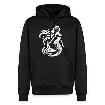 La sirène DJ - Sweat à capuche Premium bio Homme - noir - Devant - Nico (187cm)