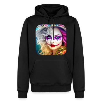 Cooles Harlequin Poker Gothic Mädchen - Männer Premium Bio Hoodie - Schwarz - Vorne - Nico (187cm)
