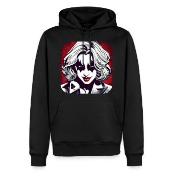 Cooles Harlequin Poker Gothic Mädchen - Männer Premium Bio Hoodie - Schwarz - Vorne - Nico (187cm)