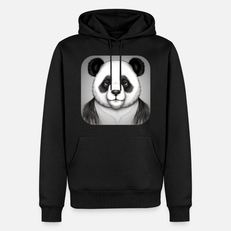Cooler Panda - Männer Premium Bio Hoodie - Schwarz