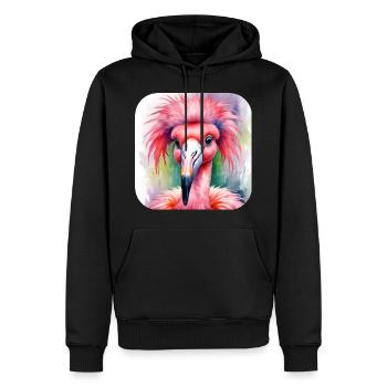 Cool rose punk flamant rose - Sweat à capuche Premium bio Homme - noir - Devant - Nico (187cm)