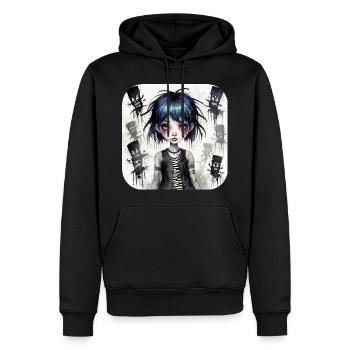 Fille punk gothique cool - Sweat à capuche Premium bio Homme - noir - Devant - Nico (187cm)