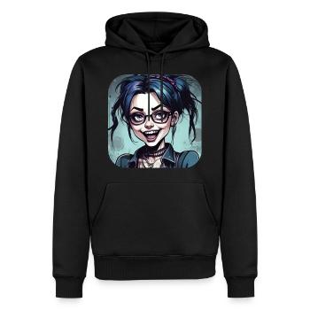 Fille punk gothique cool - Sweat à capuche Premium bio Homme - noir - Devant - Nico (187cm)
