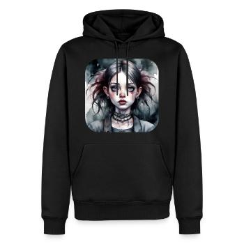 Fille punk gothique cool - Sweat à capuche Premium bio Homme - noir - Devant - Nico (187cm)