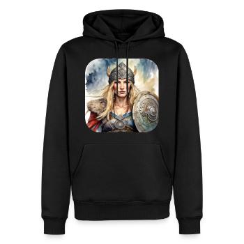 Stolze Wikingerin Germanin Schildmaid - Männer Premium Bio Hoodie - Schwarz - Vorne - Nico (187cm)