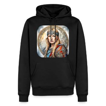 Stolze Wikingerin Germanin Schildmaid - Männer Premium Bio Hoodie - Schwarz - Vorne - Nico (187cm)