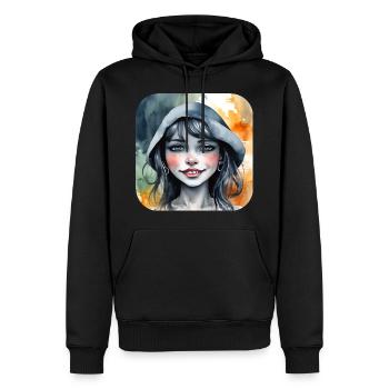 Moin Moin Filles - Sweat à capuche Premium bio Homme - noir - Devant - Nico (187cm)