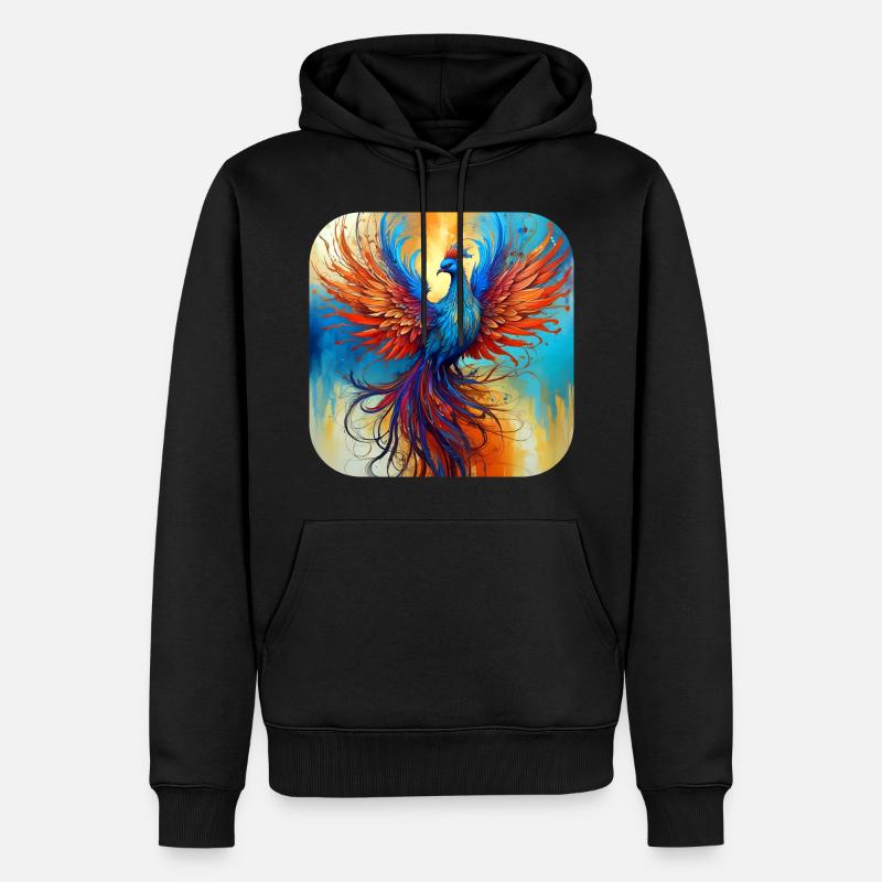 Fier Phénix de feu - Sweat à capuche Premium bio Homme - noir
