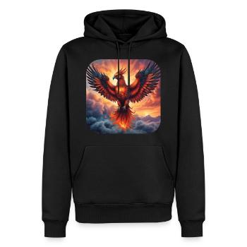 Proud Phoenix of Fire - Men’s Premium Organic Hoodie - black - Front - Nico (187cm)