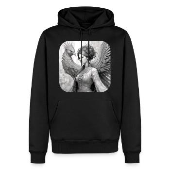 Femme Fantasy avec Phénix - Sweat à capuche Premium bio Homme - noir - Devant - Nico (187cm)