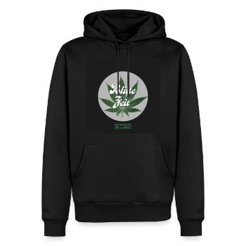 Blüte Zeit seit 2024 - Männer Premium Bio Hoodie - Schwarz - Vorne - Nico (187cm)