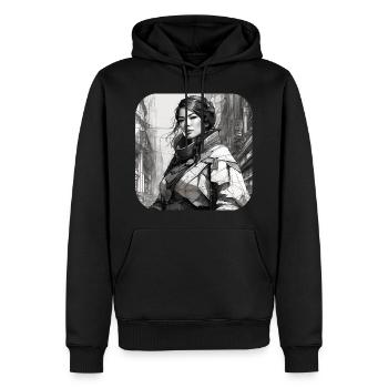 Fille fantastique cool - Sweat à capuche Premium bio Homme - noir - Devant - Nico (187cm)