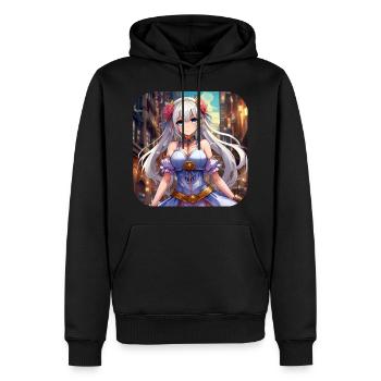 Jolie fille d’anime - Sweat à capuche Premium bio Homme - noir - Devant - Nico (187cm)