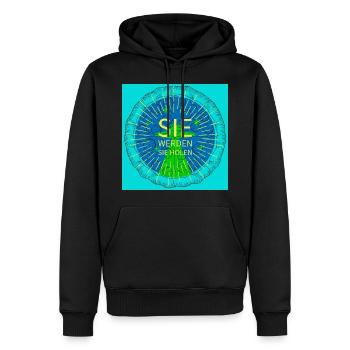 Pizza-Entführung: Sie werden sie holen! - Männer Premium Bio Hoodie - Schwarz - Vorne - Nico (187cm)