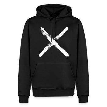 Croix - Sweat à capuche Premium bio Homme - noir - Devant - Nico (187cm)