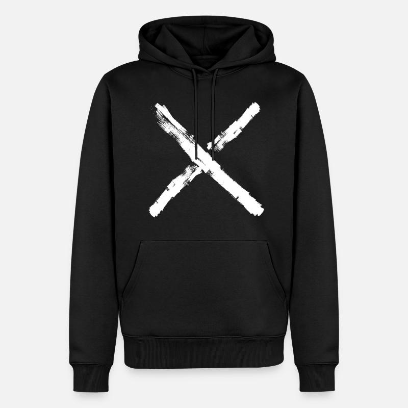 Croix - Sweat à capuche Premium bio Homme - noir