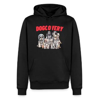 Dogcothrough dogs mission - Men’s Premium Organic Hoodie - black - Front - Nico (187cm)