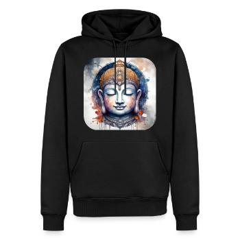 Mystischer spiritueller Buddha - Männer Premium Bio Hoodie - Schwarz - Vorne - Nico (187cm)