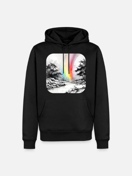 Landscape with rainbow - Men’s Premium Organic Hoodie - black