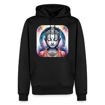 Mystischer spiritueller Buddha - Männer Premium Bio Hoodie - Schwarz - Vorne - Nico (187cm)