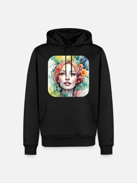 Fille de fleur cool - Sweat à capuche Premium bio Homme - noir