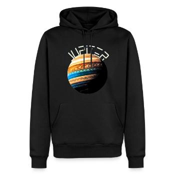 Jupiter - Männer Premium Bio Hoodie - Schwarz - Vorne - Nico (187cm)